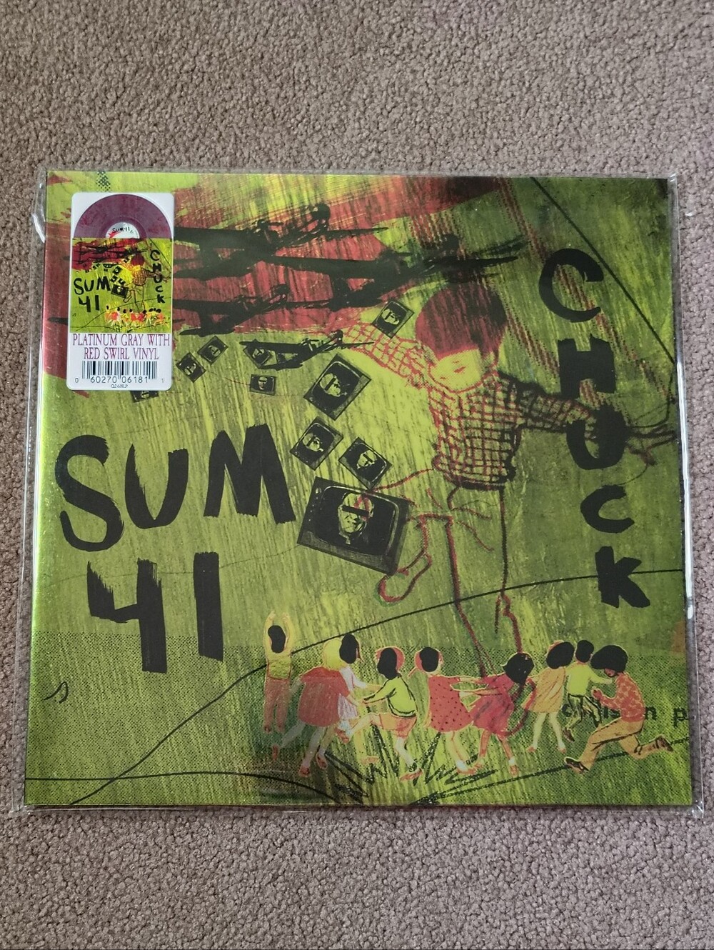 Sum 41 Chuck Limited Edition Platinum Gray With Red Swirl Vinyl New Sealed